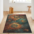 Mystic Mandala Rug, Boho Home Decor, Washable Area Rug