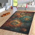 Mystic Mandala Rug, Boho Home Decor, Washable Area Rug