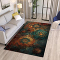 Mystic Mandala Rug, Boho Home Decor, Washable Area Rug