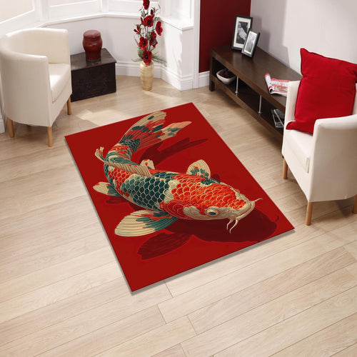 Koi Fish Rug: Hokusai Japanese Art Doormat