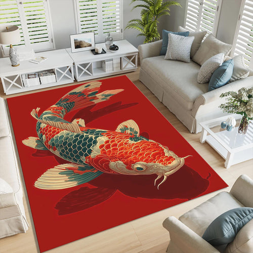 Koi Fish Rug: Hokusai Japanese Art Doormat