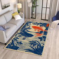 Koi Fish Japanese Art Area Rug Zen Asian Living Room Floor Carpet