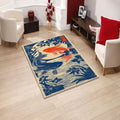 Koi Fish Japanese Art Area Rug Zen Asian Living Room Floor Carpet