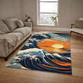 The Great Wave Area Rug Hokusai Japanese Art Living Room Carpet