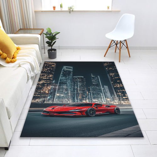 Ferrari F1 Rug, Ferrari Car Print Rug
