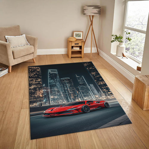 Ferrari F1 Rug, Ferrari Car Print Rug
