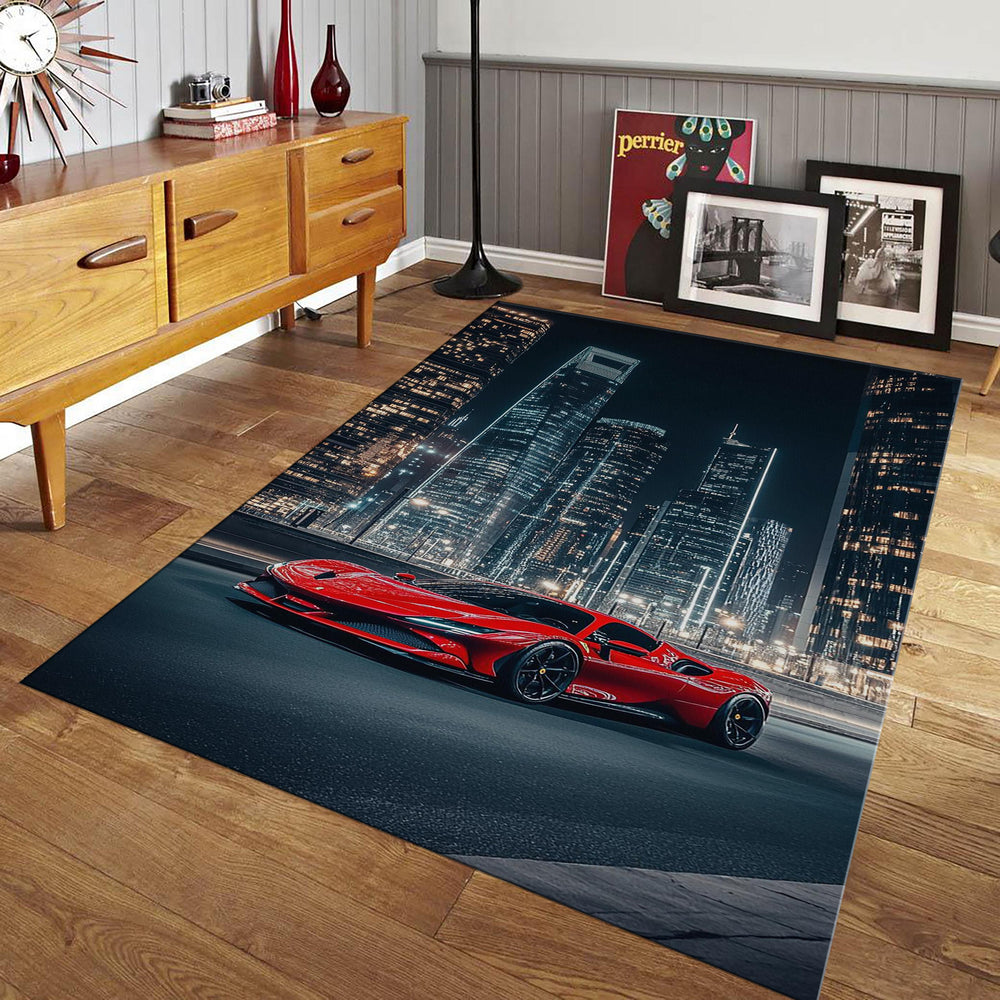 Ferrari F1 Rug, Ferrari Car Print Rug