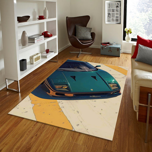 Ferrari F1 Rug, Ferrari Car Print Rug