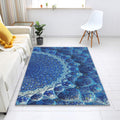 Personalized Blue Pattern Rug, Custom Design, Anti-Allergy