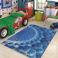 Personalized Blue Pattern Rug, Custom Design, Anti-Allergy