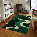 Personalized Green Abstract Rug, Modern Home Decor