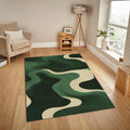 Personalized Green Abstract Rug, Modern Home Decor