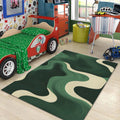 Personalized Green Abstract Rug, Modern Home Decor