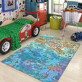 Colorful Town Play Mat, Washable Kids Rug, Nursery Decor