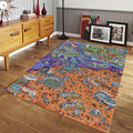 Playground Kids Rug, Colorful Town Design, Washable Nursery Decor