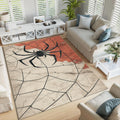 Gothic Spider Web Area Rug Witchy Halloween Living Room Carpet