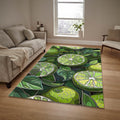 Abstract Green Lime Pattern Rug: Modern Kitchen Saloon Decor