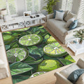 Abstract Green Lime Pattern Rug: Modern Kitchen Saloon Decor