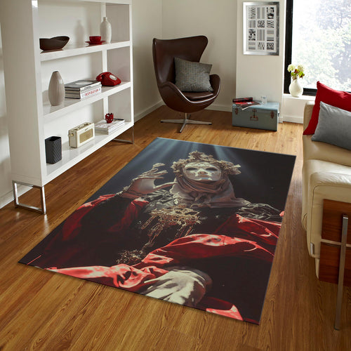 Venetian Mask Rug, Gothic Home Decor, Personalized Area Rug