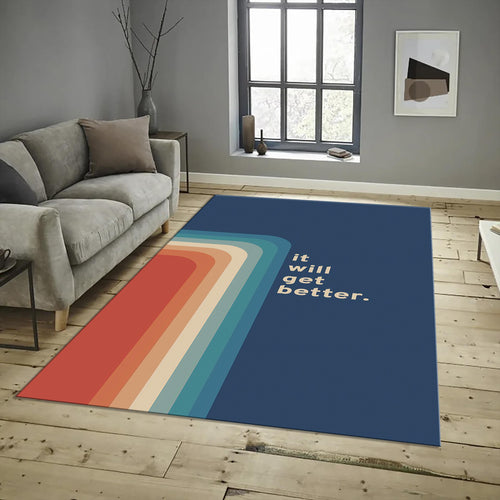 It Will Get Better Personalized Rug, Modern Colorful Decor