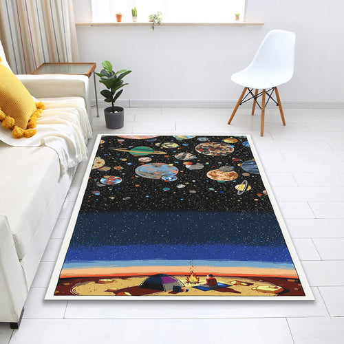 Universe Kids Rug, Solar System Planets, Personalized Home Decor