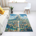 Abstract Land Rug, Custom Kid Room Rug, Colorful Decor