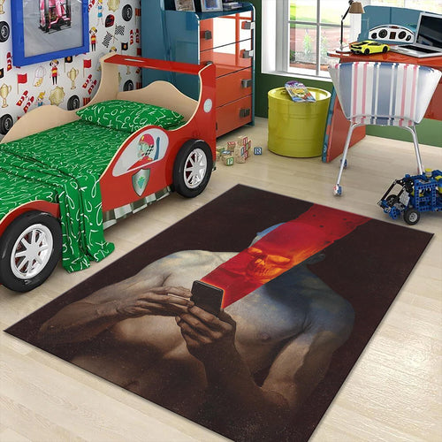Personalized Skull Art Rug, Modern Home Decor, Any Size