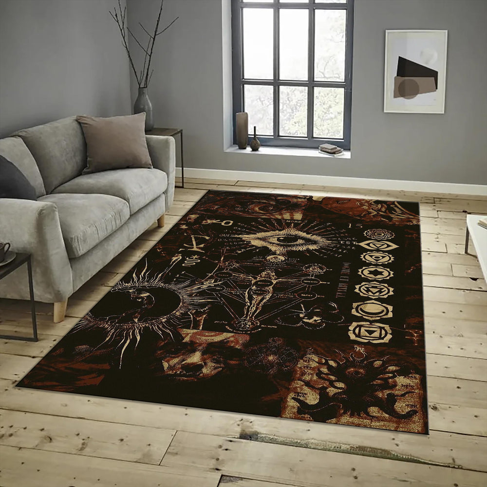 Dark Art Area Rug, Occult Design, Custom Sizes