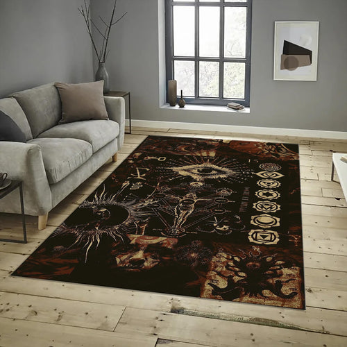 Dark Art Area Rug, Occult Design, Custom Sizes