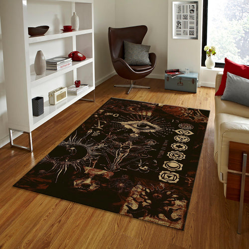 Dark Art Area Rug, Occult Design, Custom Sizes