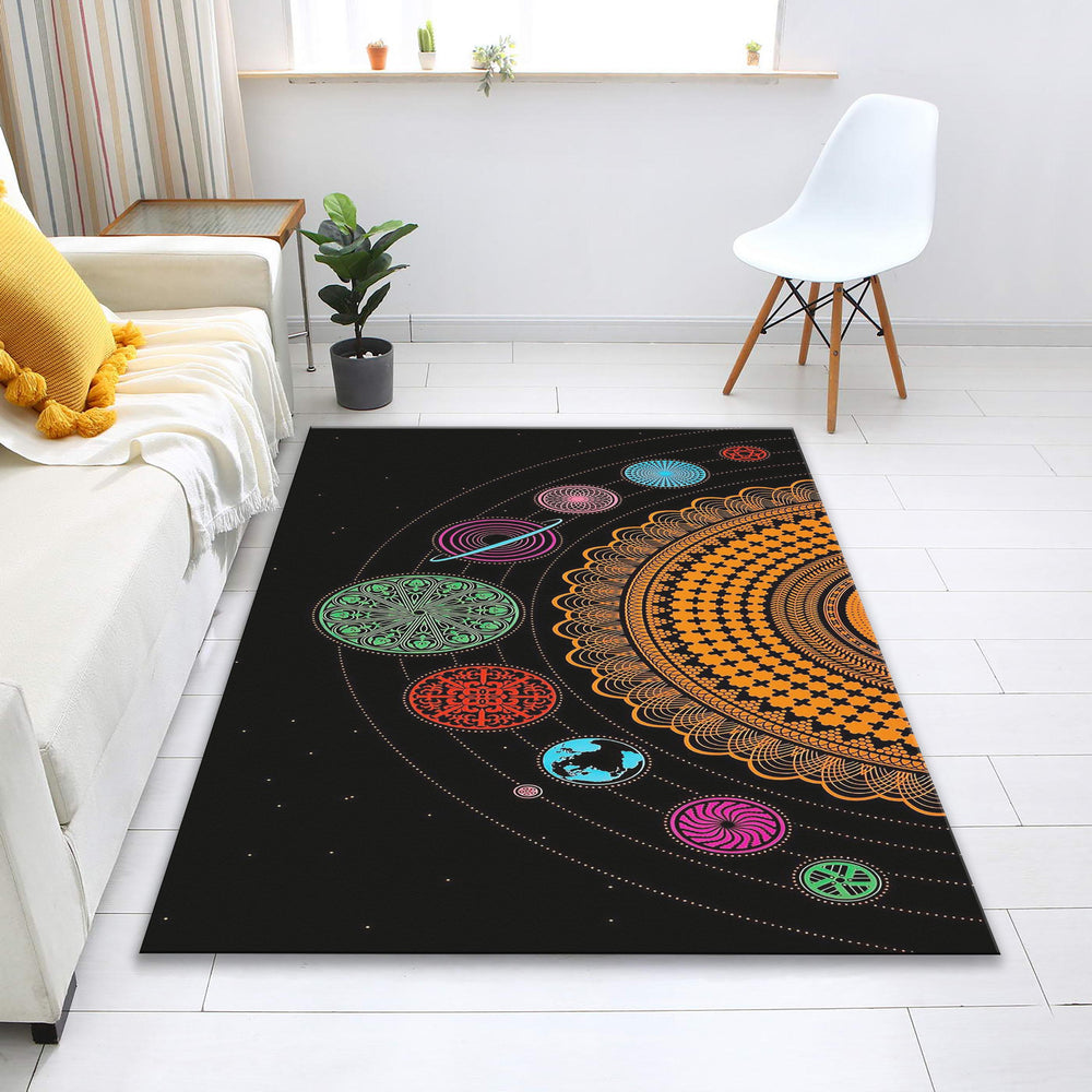 Solar System Area Rug, Modern Galaxy Decor, Personalized Rug