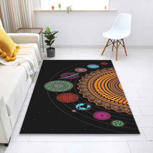 Solar System Area Rug, Modern Galaxy Decor, Personalized Rug