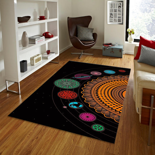 Solar System Area Rug, Modern Galaxy Decor, Personalized Rug