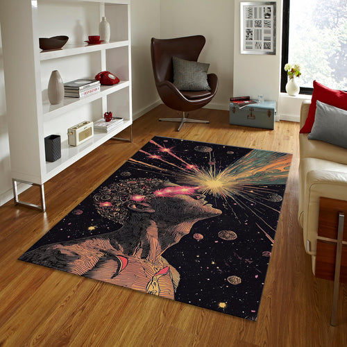 Personalized Abstract Rug, Space Galaxy Design, Modern Home Decor