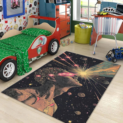 Personalized Abstract Rug, Space Galaxy Design, Modern Home Decor