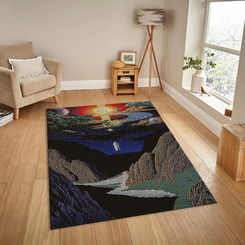 Abstract Landscape Rug, Modern Art, Custom Area Rug