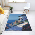Coastal Cliff House Rug, Modern Home Decor, Personalized Rug