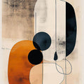 Orange Abstract Area Rug, Modern Art Decor