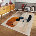 Orange Abstract Area Rug, Modern Art Decor