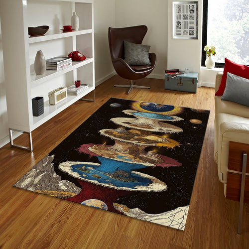 Earth Visionary Art Rug, Modern Home Decor, Personalized Rug