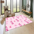 Tic Tac Toe Game Rug: Modern Pink XOXO Love Decor