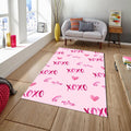 Tic Tac Toe Game Rug: Modern Pink XOXO Love Decor