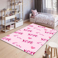Tic Tac Toe Game Rug: Modern Pink XOXO Love Decor