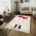 Heart & Tic Tac Toe Game Rug: Modern Living Room Decor