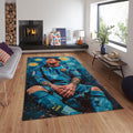 Messi Soccer Rug: Starry Night Art, Football Fan Gift