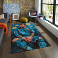Messi Soccer Rug: Starry Night Art, Football Fan Gift