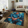 Messi Soccer Rug: Starry Night Art, Football Fan Gift