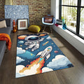 Astronaut Rug: Kids Galaxy Play Mat, Space Theme Nursery Decor