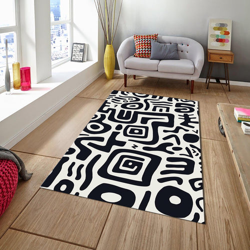 Abstract Illusion Rug: Modern Art, Boho Dorm Decor