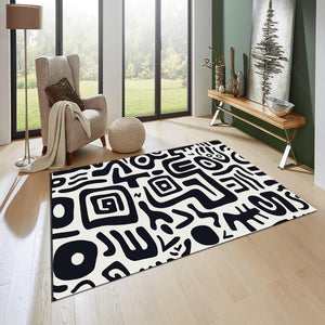 Abstract Illusion Rug: Modern Art, Boho Dorm Decor